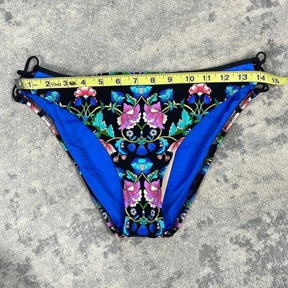 NWT Nanette Lepore Coquette Bikini in Damask Floral Multi Top Bottom Swim Sz L - Picture 5 of 14